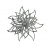 Decoratieve bloem zilver op clip