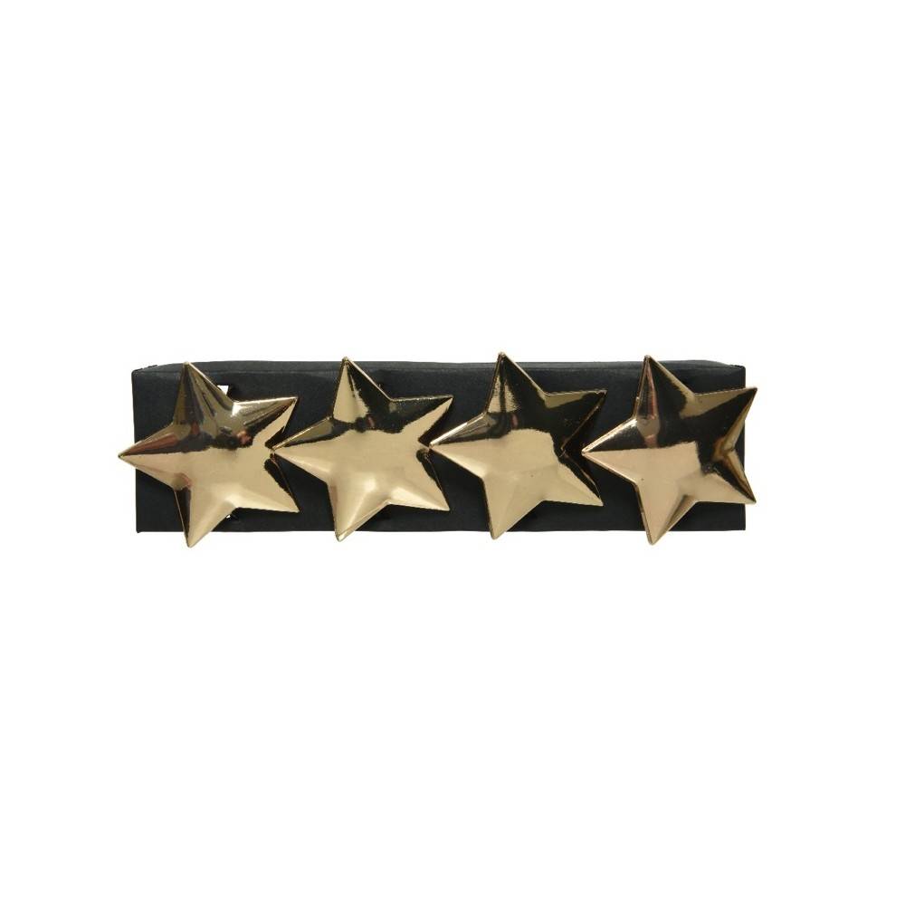 4 Golden napkin rings (star)