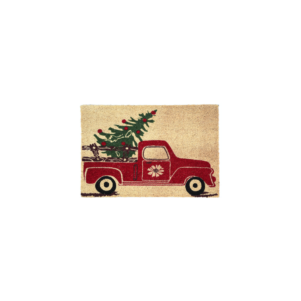 Deurmat auto en kerstboom