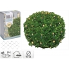 Groene kunstplant met warme witte LED-lampjes, rond van vorm, in een doos met een hexagonaal patr...