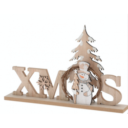 Xmas bonhomme de neige en bois