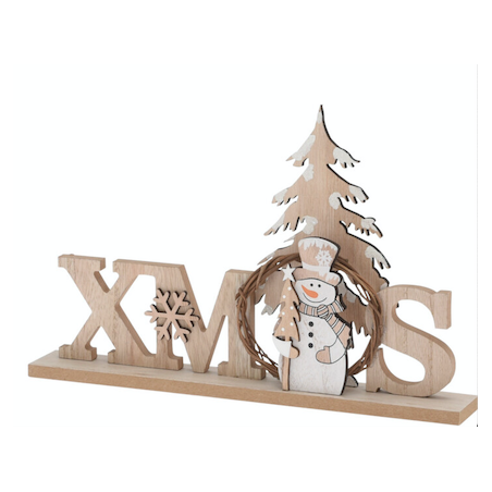 Xmas bonhomme de neige en bois