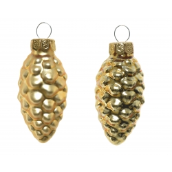 12 Golden glass pine cones