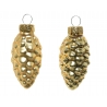 12 Golden glass pine cones