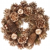 Gold pink wooden wreath 34cm
