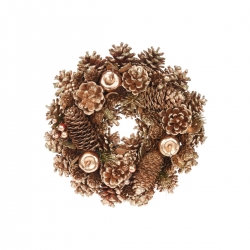 Golden wooden wreath 26cm