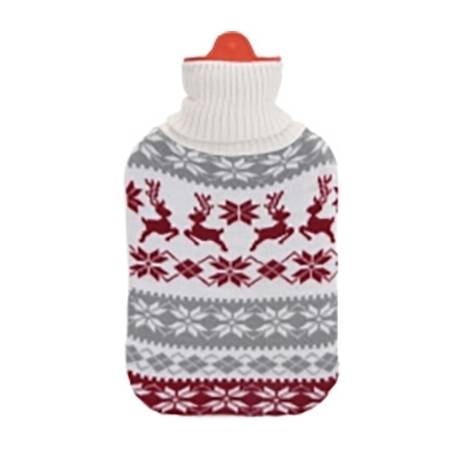 Christmas hot water bottle with red deers