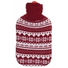 Red Christmas hot water bottle with snowflakes