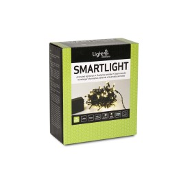 Boîte rectangulaire verte et noire contenant des guirlandes lumineuses LED.