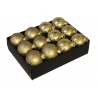 12 Boules de Noël dorées à motif