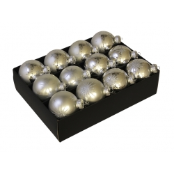 12 Zilveren kerstballen met...