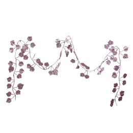Delicate vine with shimmering purple leaves, gracefully draping in a wavy pattern.