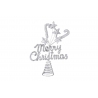A sparkling silver Christmas tree topper with stars and candy canes.