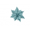Poinsettia bleue à paillettes sur clip