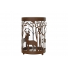 Iron candle holder with deer and tree