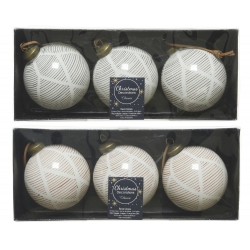 2x3 Boules blanches brillantes lignées