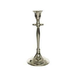 Bougeoir en métal brillant, au design élégant avec une base large et un style classique.