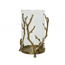 Candle holder with golden branch
