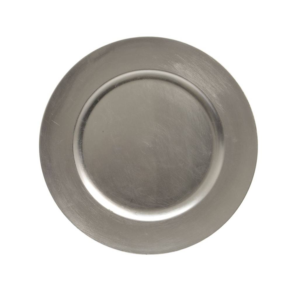 Duo of metallic silver plates