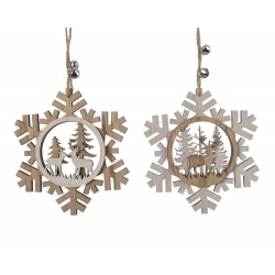 2 Wooden hanging snowflakes...