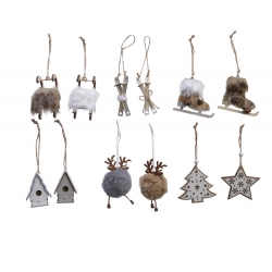 Set of 12 wooden Christmas...