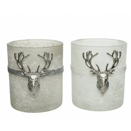 2 Deer head candle holders