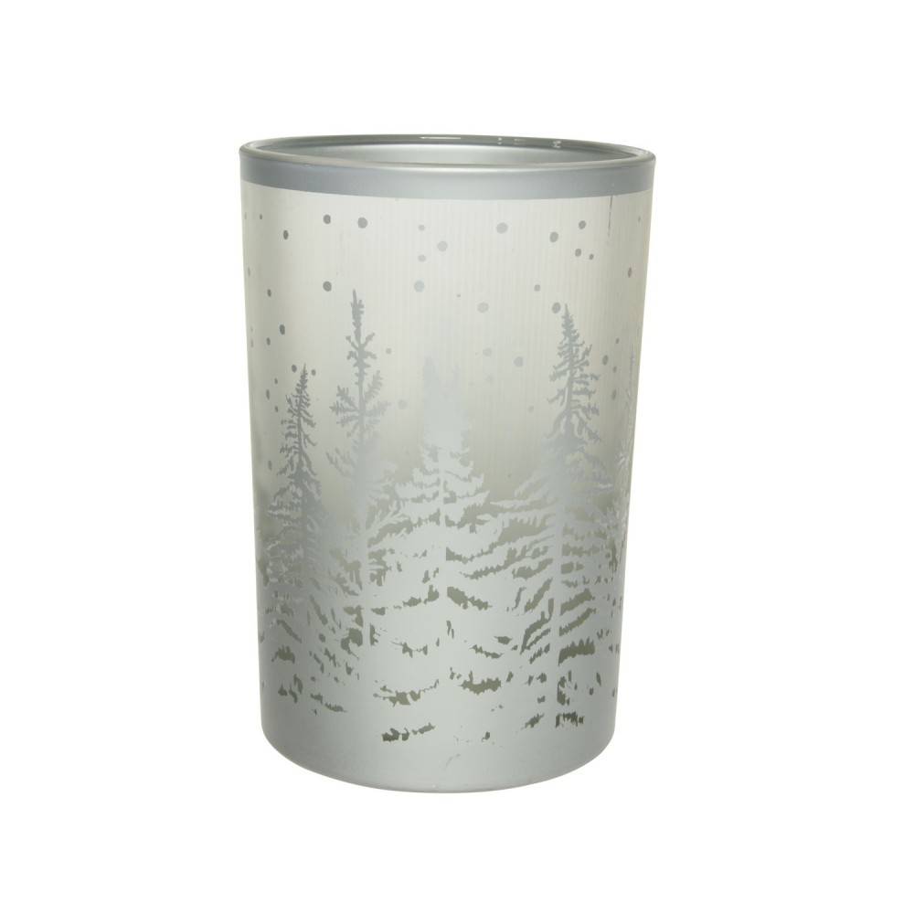 Silver forest candle holder 18cm
