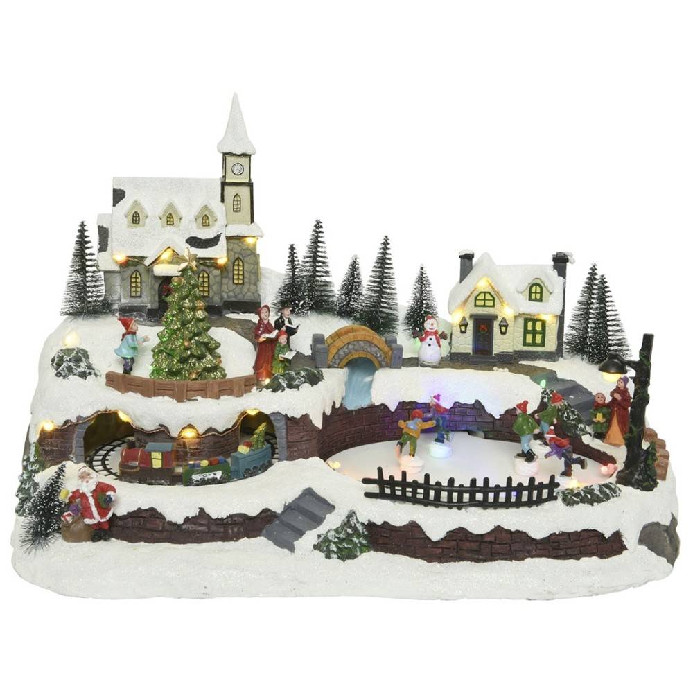 Small animated village landscape LED