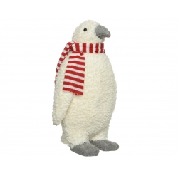 White penguin with scarf