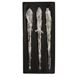 Lot de 3 stalactites en verre torsadé