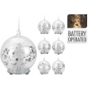3 white glass baubles 9cm 3 white glass baubles 9cm
