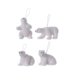 4 kersthangers ijsbeer