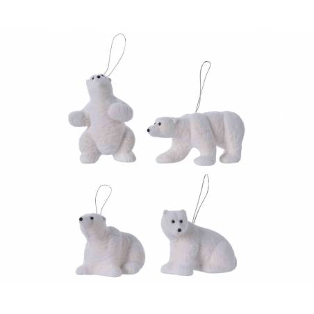 4 polar bear hanging decorations