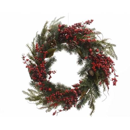 Wreath with red berries 60cm