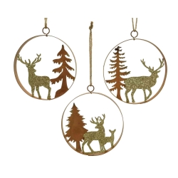 3 Deer hanging decorations