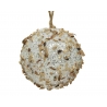 Christmas bauble in wood with glitter 8cm