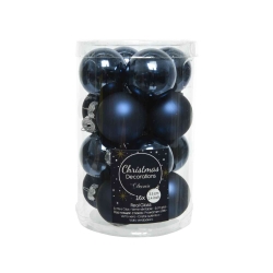 16 kerstballen nachtblauw 3.5cm