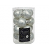 16 White Christmas baubles 3,5cm