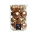 16 Boules de Noël caramel 8cm