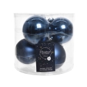 10 Boules de Noël bleu nuit 6cm