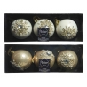 6 Christmas baubles in white glass and pearl