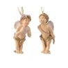 2 cream and gold angel hanging decorations 10cm