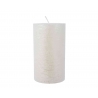 Big white glitter candle 12cm