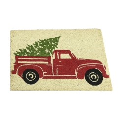 Doormat with Christmas tree and truck