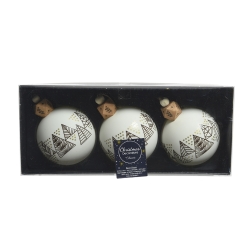 2x3 kerstballen caramel/wit met bomen