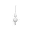A sleek, white decorative finial with a bulbous base and a slender, pointed top. A sleek, white decorative finial with a bulbous base and a slender, pointed top.