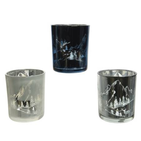3 Candle holders with trees