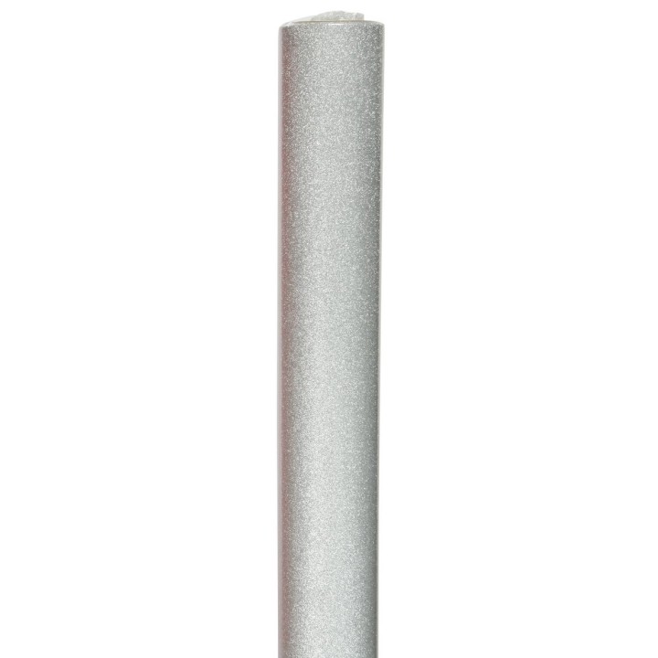 A smooth, shiny silver roll with a sparkly texture, reflecting light elegantly.