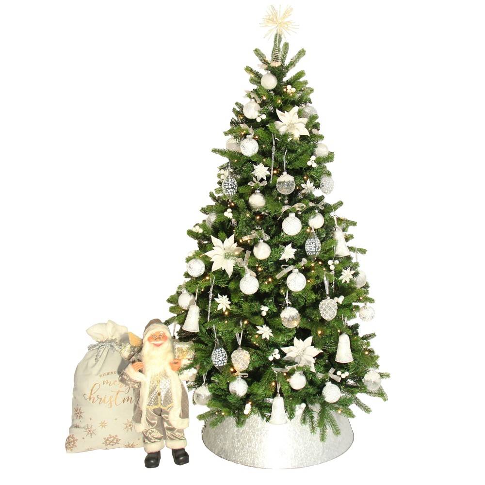 Sapin de Noël décoré haut de gamme avec le coffret Courchevel Prestige