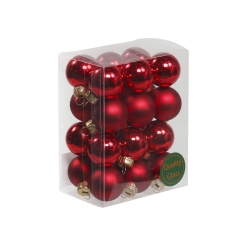 Kerstballen classic rood 2,5cm